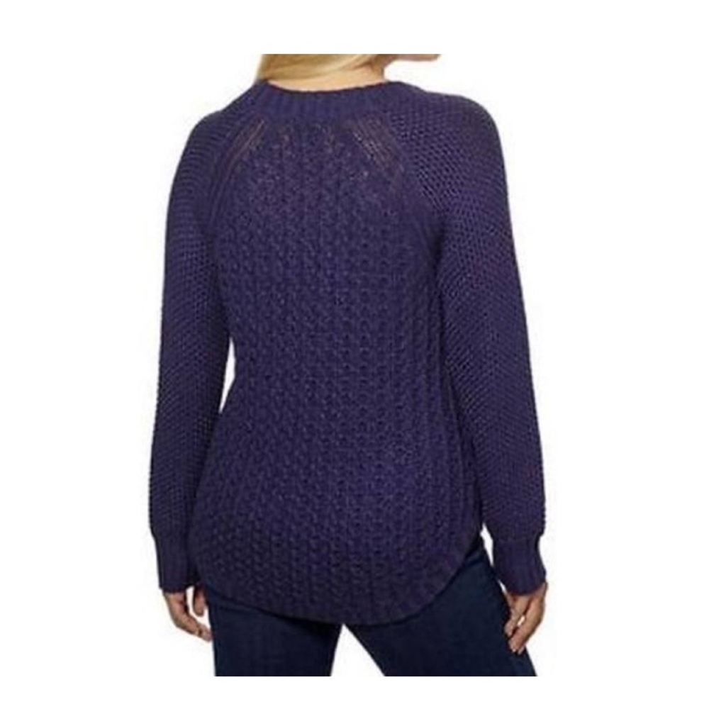 ★ NWT Calvin Klein Jeans Women's Core Texture Mixed Crew Sweater - Navy Blue ★ - Picture 10 of 17